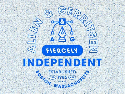 FIERCELY INDEPENDENT advertising agency badge boston design graphic design illustration lockup texture typography