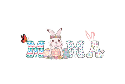 Mama easter day pattern designs graphic design