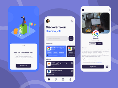 Job Finder UI Design app design job finder typography ui ux