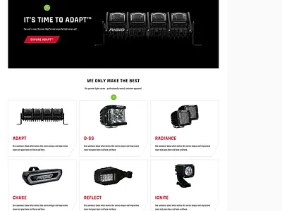 Rigid Industries Home Page Design branding design graphic design ui ux