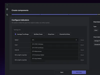 Syve.ai - Configure Indicators ⛓ app crypto blockchain crypto crypto design cryptocurrency dapp exchange indicator trade app ui design