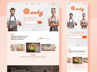 Responsive Website for cooking tutorial app branding design graphic design illustration logo typography ui ux vector