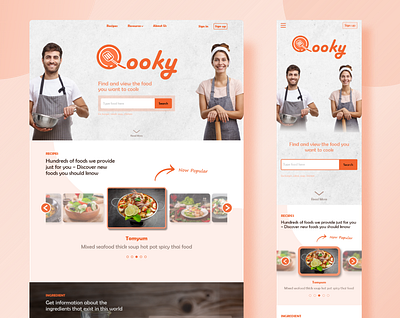 Responsive Website for cooking tutorial app branding design graphic design illustration logo typography ui ux vector