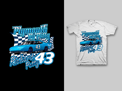 Richard Petty NASCAR Design blue bootleg car cars daytona graphic design illustration nascar nascar racing race racing streetwear tshirt vector