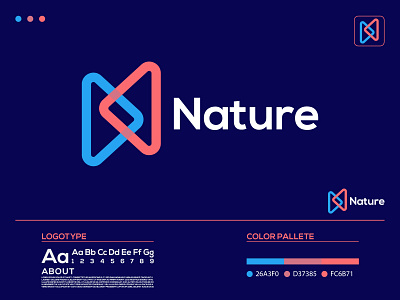 MODERN NATURE LOGO. a b c d e f g h i j k l m n brand identity business logo colorful creative logo design flayful letter logo logo logo and branding logo design logos mark logotype minimal logo modern logo n letter logo n o p q r s t u v w x y z playful unique logo