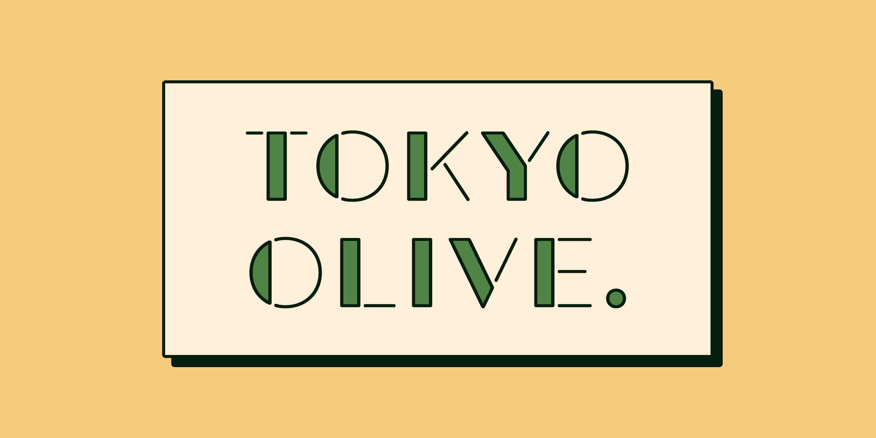 Tokyo Olive font font design type type design typeface