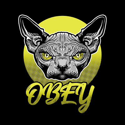 Obey Cat graphic design illustration