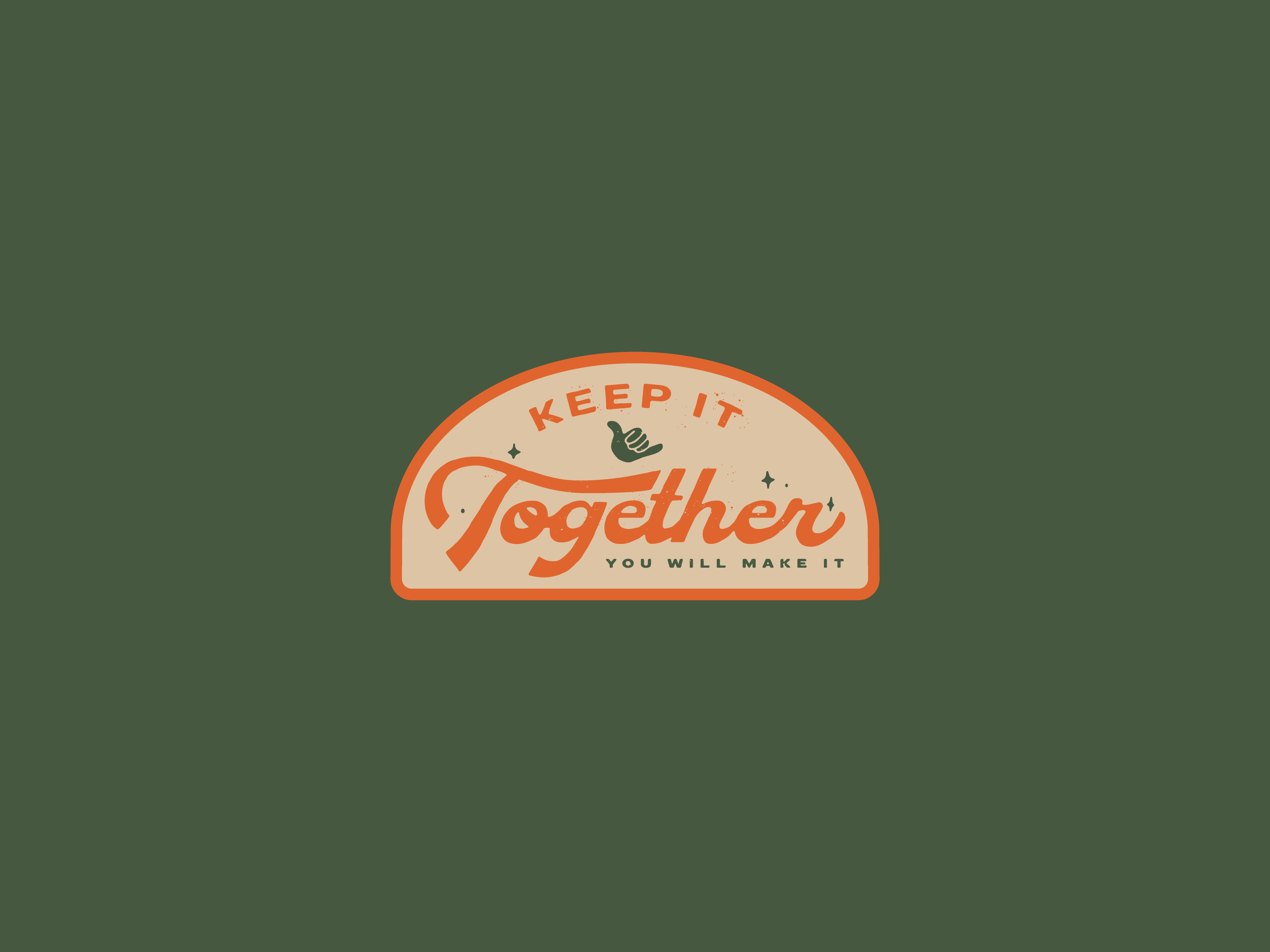 Keep it together badge crest design hand drawn illustration illustrator lettering vintage