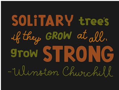 A Quote art design fall green grow illustrator orange quote tree type typography