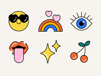 Emoji Sticker Set color cute design emoji icons illustration sticker sticker set vector