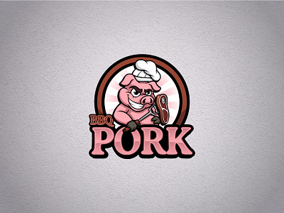 BBQ Pork logo branding design esport esports food illustration logo mascot pig pork vector