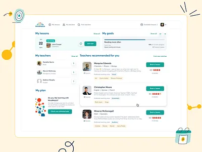 MindMatch | Tutoring platform customilustrations dashboard illustration learning playful tutoring ui ux