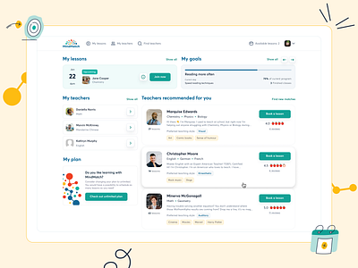MindMatch | Tutoring platform customilustrations dashboard illustration learning playful tutoring ui ux