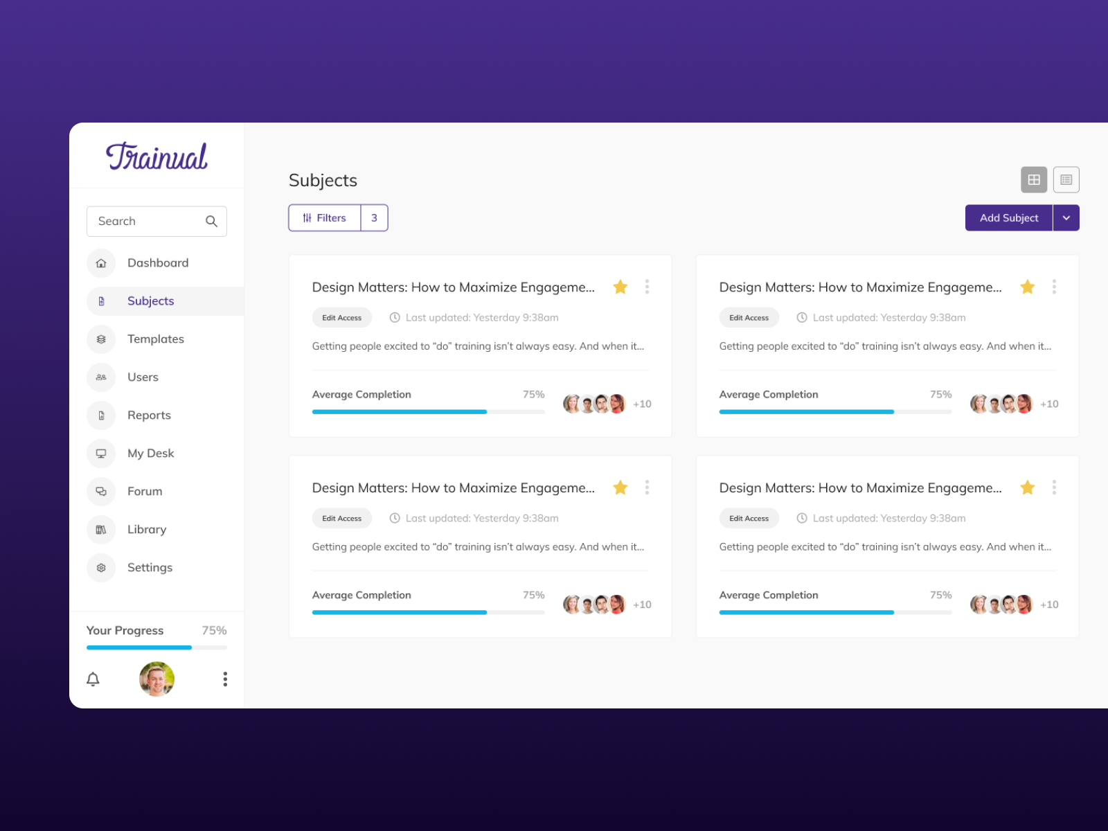 Trainual | Product Redesign and Component Library component library design system figma product design saas trainual ui user experience user interface ux web app