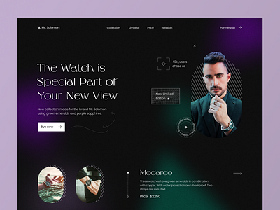 Mr. Solomon - Watch Web Site design interface minimal ui uiux watch web web site website