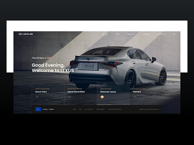 LEXUS Website branding car concept interface landing page lexus ui uiux ux web website