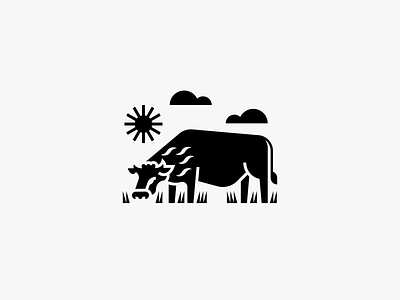 Sun Cow 2 animal cow farm logo modern nature