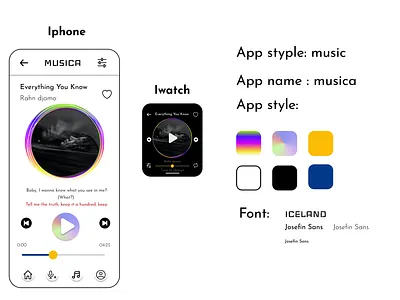 <100-day Challenge> Day 9 ---Music Player 100daychallenge dailyui design iwatch mobile musicplayer ui ux