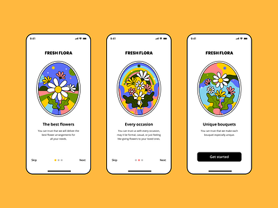 On Boarding Screen - Flower shop app app flower graphic design illustration on boarding ui