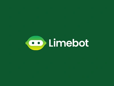 Limebot (Lime + Robot) - Logo Design ai artificial intelligence bot branding green icon lemon lime logo design logomark modern pictorial robot simple software symbol tech technology visual yellow