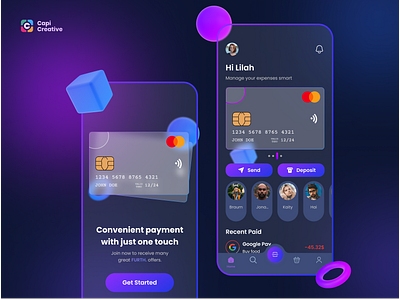 Finance - Mobile UI App Concept capi creative design ewallet finance internetbanking mobile mobile app payment ui uikit visa