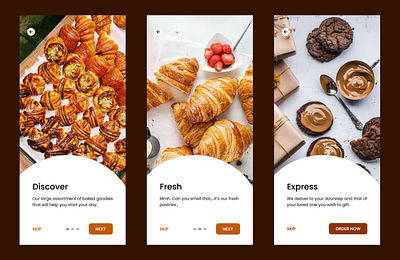 Pastry shop onboard design ui ui design