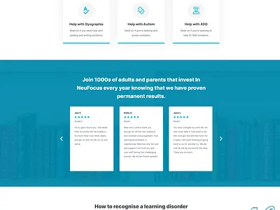 Learning Disability Website: Design + Writing + SEO + Research branding copywriting education website website