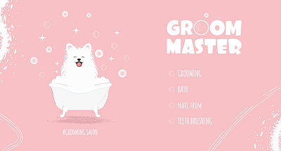 Seamless instagram feed and logo for a grooming salon bath branding design dog feed graphic design grooming illustration instagram logo salon samoyed seamless shpitz social media vector