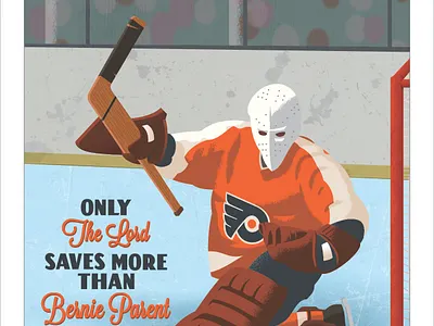 Bernie Parent Poster hockey illustration illustrator lettering sports vector
