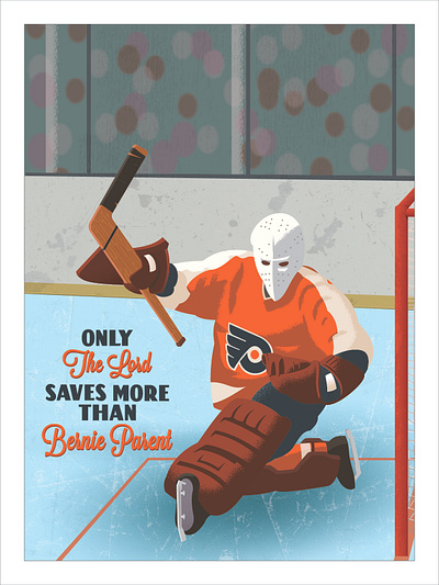 Bernie Parent Poster hockey illustration illustrator lettering sports vector