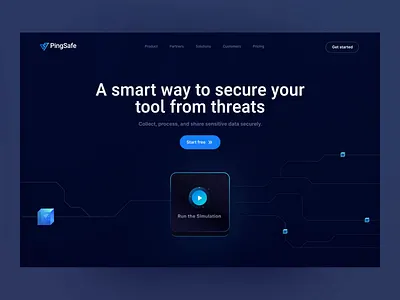 Pingsafe Landing Page agency branding data design hacker hacking illustration mobile security ui website