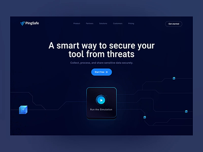 Pingsafe Landing Page agency branding data design hacker hacking illustration mobile security ui website