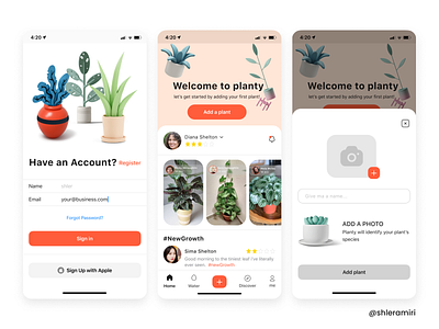 PLANTY APP UI Design app application branding design illustration ios plant ui userexperience ux vector