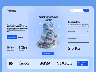 Hero section ( Cake bakery shop Website) branding design herosection illustration portfolio typography ui ux