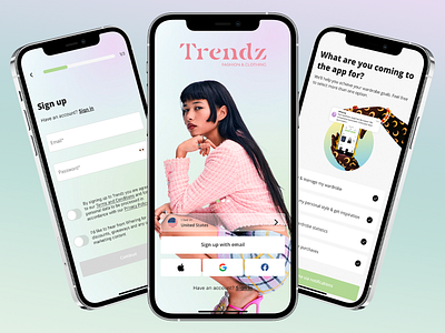 Fashion App by Trendz app app inspiration boutique clothing digital fashion e commerce fashion fashion tech model modern ui online store shopping sleek design style ui design user experience user interface uxui wardrobe white mode