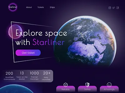 Space web-cite "Starliner" design graphic design illustration logo ux