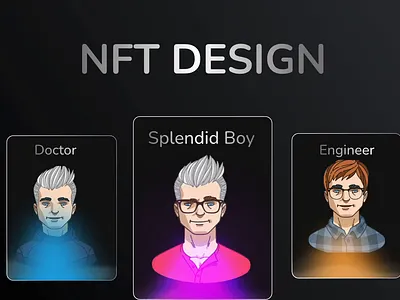 NFT Character & card design 2d character blender crypto design figma futuristic illustration nft nft cards nft character nft design ui uiux ux