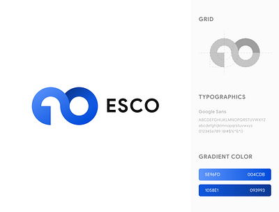 Esco logo 3d 3d logo black blue blue logo gradient gradient logo logo white