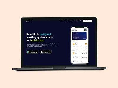 Landing Page Design for Finance Web App app banking branding design desktop finance illustration illustrator landing page logo music pc ui ux vector