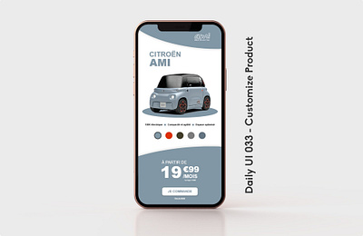 Daily UI 033 - Customize Product 033 car citroen colors couleurs customize product daily ui 033 design graphic design mobile personnalisation produit ui voiture