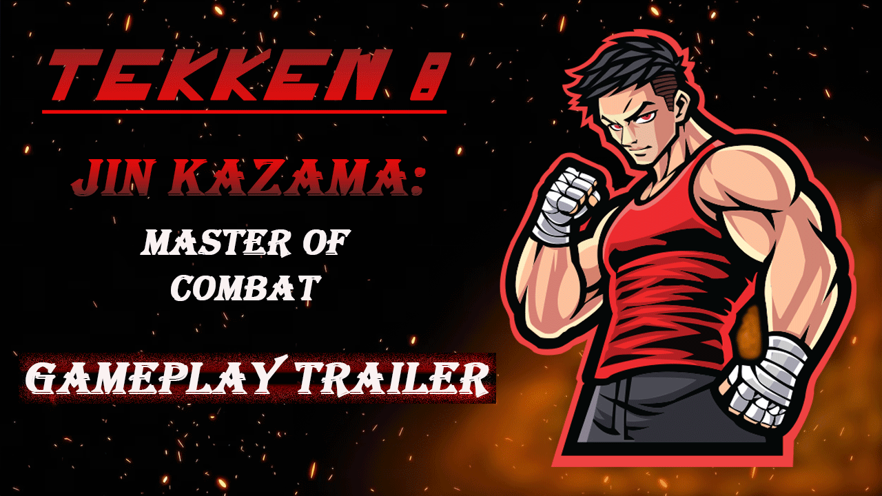 Gameplay Trailer Thumbnail! animation branding character design fighter graphic design jin kazama logo mascot logo tekken 8 thumbnail ytthumbnail