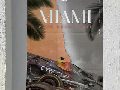 Miami F1 a3 burned design f1 formula formula 1 grand prix graphics mockup summer vibe