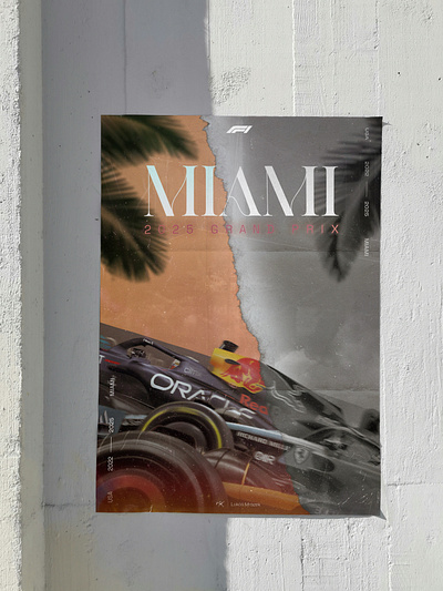 Miami F1 a3 burned design f1 formula formula 1 grand prix graphics mockup summer vibe