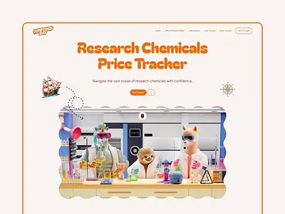Compound Bay Hero Design 3d 3d animation 3d hero animation best web design cartoon character graphic design hero design illustration lab landing page ui design uiux web design web hero