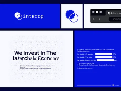 Interop Ventures - Branding bento design branding crypto venture logo design venture capital website