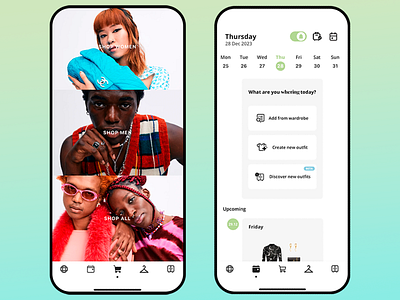 Universal Shopping App app clothing app creative digital fashion e commerce fashion fashion tech fashion trends men clothing models online store outfit outfit planning product browsing shopping app sleek design ui design wardrobe white theme women clothing