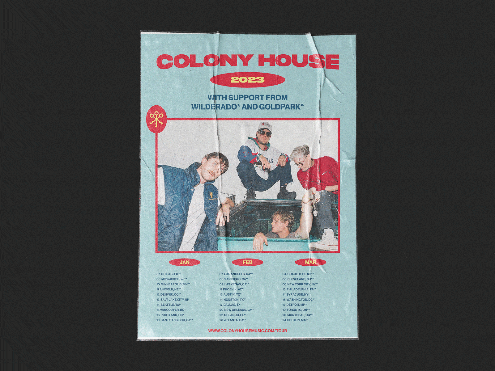 Colony House Tour - passion project band tour branding concert design flat design flat illustration illustration minimal tour tour brand tour branding typography