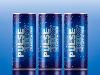 Pulse Energy Drink Can Label Design graphic design product design