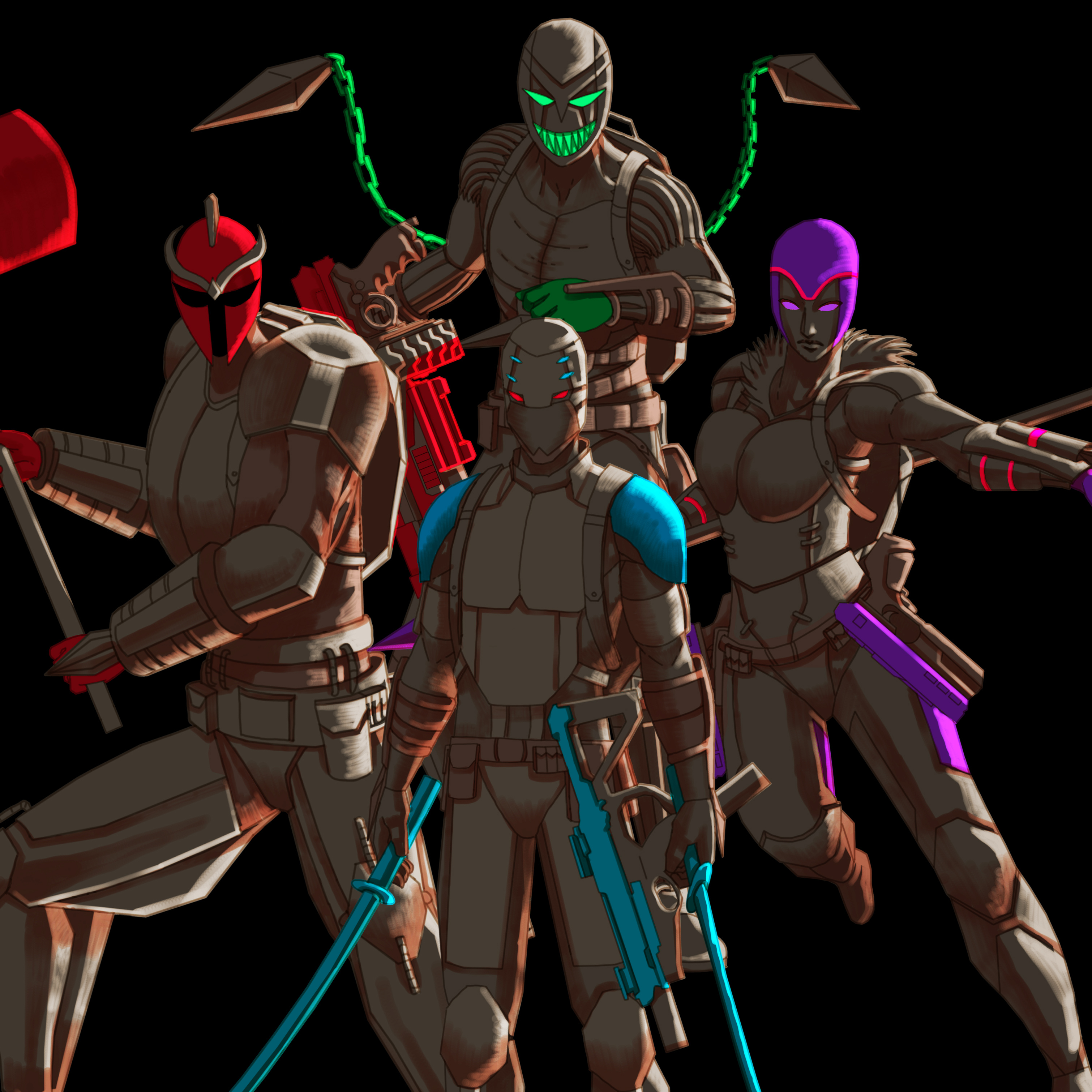 Demo Hunter Exo suits anime artwork character design character illustration design drawing graphic design illustration illustrator manga merch sketch tshirtdesign