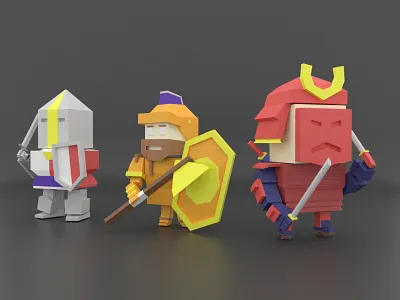 3D Lowpoly Soldiers. 3d 3d art 3d illustrations 3d object blender c4d design graphic design illustration logo lowpoly